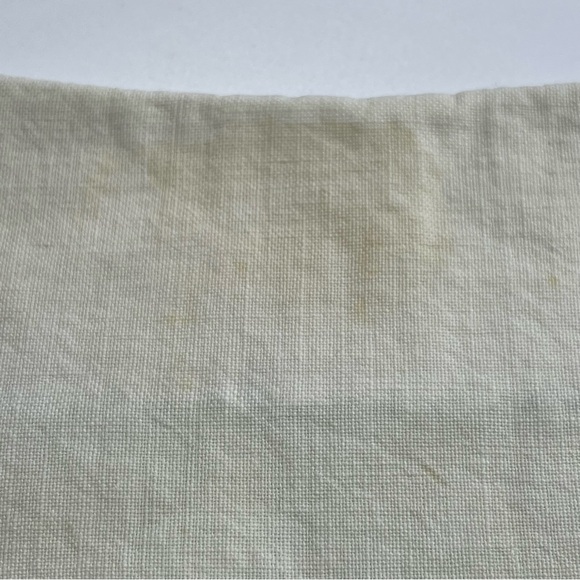 Vintage Cushion Cover Floral Embroidered Cloth Open Side FLAWS Green Basket - Picture 14 of 16